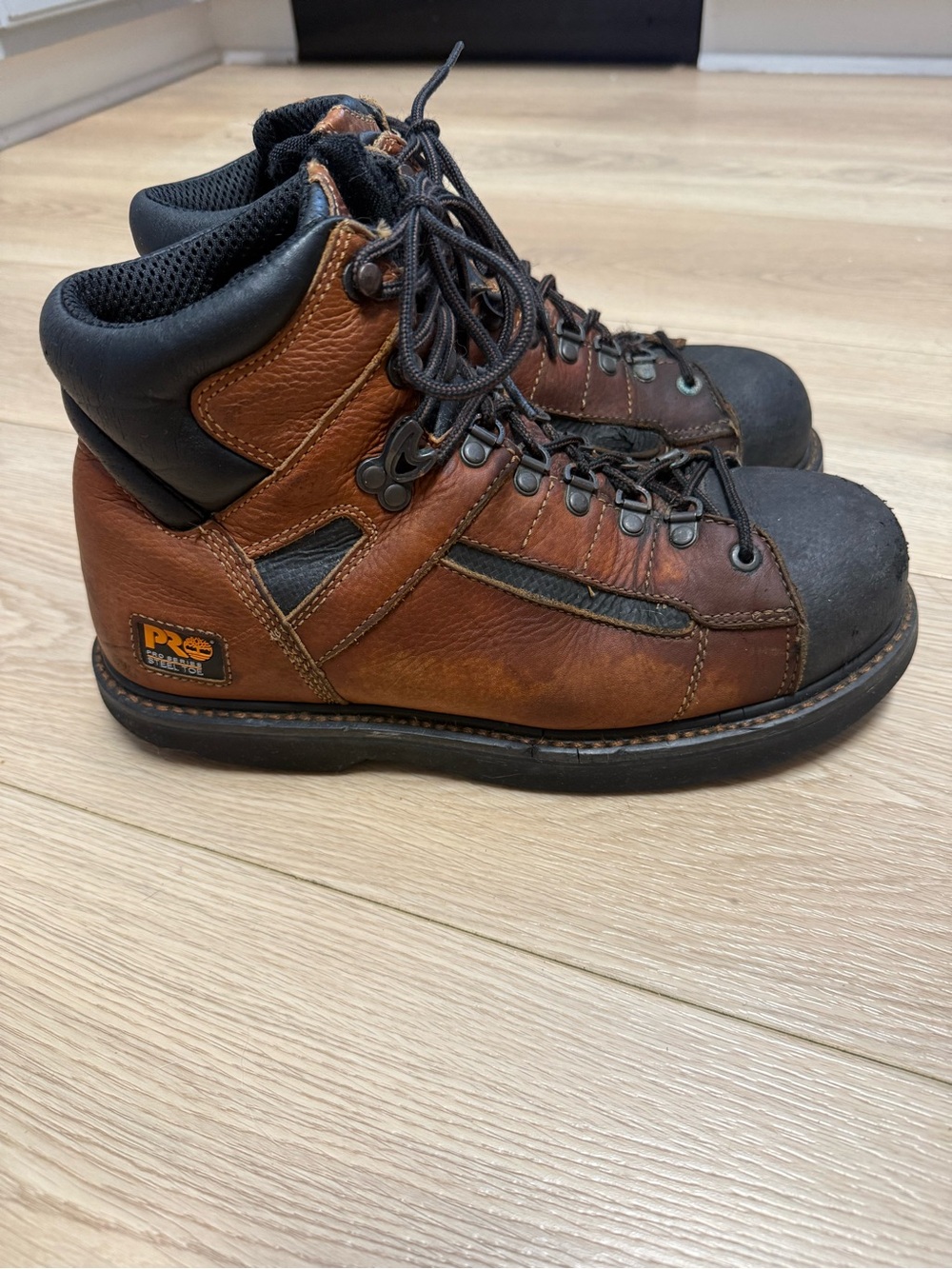 Timberland PRO Endurance PR Waterproof Steel Toe Brown Leather Boots Size 10